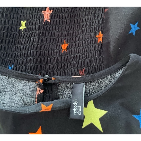 EUC Nobody’s Child Black Star Celestial Stars Colorful Star Georgie Midi Dress 8 - Picture 3 of 10